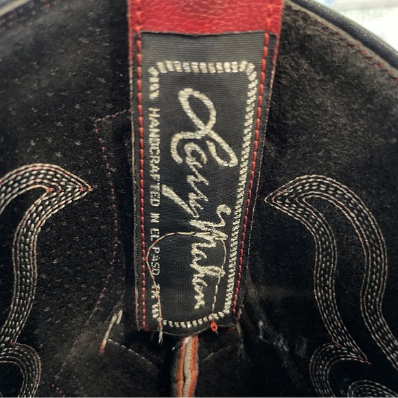 Handcrafted Leather Cowboy Boots with Overlay Details - Picture 8 of 13